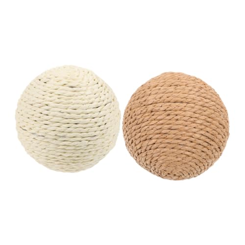 ERINGOGO 2 Stück Katze Sisalkugel Katzenspielzeug Kratzbaum für Katzenkugeln groß zum Necken von Katzen katzenball katzenkratzball Kratzball für Kätzchen Kätzchenkratzer Hanfseil von ERINGOGO