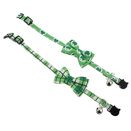 ERINGOGO 2 Stück Katzenhalsband Kätzchenhalsband Mit Glöckchen Katzenfliegen Haustierglöckchen Katzenzubehör Für Süße Katzenfliege St Patricks von ERINGOGO