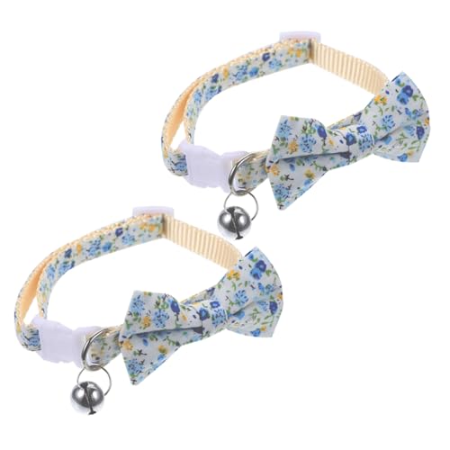 ERINGOGO 2 Stück Katzenhalsband Mit Schleife Und Glocke Kleines Tragbares Hundehalsband Dekoratives Kätzchenhalsband Haustierzubehör Katzenbedarf Haustier Hundehalsband Dekoratives von ERINGOGO