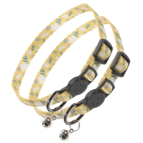ERINGOGO 2stücke Katzenhalsband Mit Glocke Verstellbar Und Bruchsicher Für Hauskatzen Und Kätzchen Für Tägliches Tragen Feiern Weihnachten Und Mit Weißen Blumen von ERINGOGO