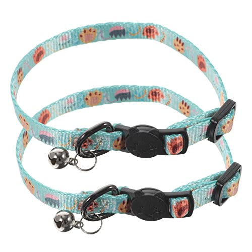 ERINGOGO 2stücke Katzenhalsband Mit Glocke Und Sicherheitsverschluss Verstellbar Für Katzen Katzenglocke Aus Hochwertigem Material Bequem Und Sicher Für Katzen. von ERINGOGO