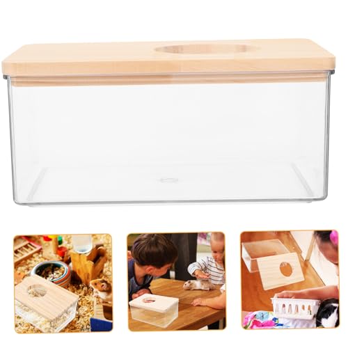 ERINGOGO 2 Stück Kleine Transparente Hamster Sandbad Box Multifunktional als Hamster Badezimmer und Toilette Geeignet für Mäuse Chinchillas und Kleintiere Leicht zu Reinigen Sicher für von ERINGOGO