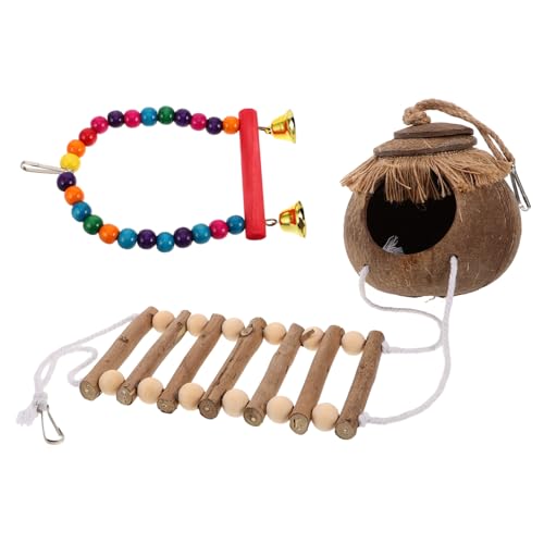 ERINGOGO 2stücke Kokosnuss Vogelhaus Mit Leiter Und Schaukelsitz Hängendes Nistmaterial Für Wellensittiche Und Andere Vögel Für Vogelkäfig-zubehör Und Spielzeug ERINGOGO 2stücke Kokosnuss Vogelhaus Mit Leiter Und Schaukelsitz Hängendes Nistmaterial Für Wellensittiche Und Andere Vögel Für Vogelkäfig-zubehör Und Spielzeug von ERINGOGO