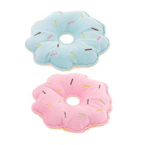 ERINGOGO 2 Stück Plüschtiere Für Haustiere Backenzahn Krapfen Und Zähne Zahnen Groß Welpe Rosa von ERINGOGO