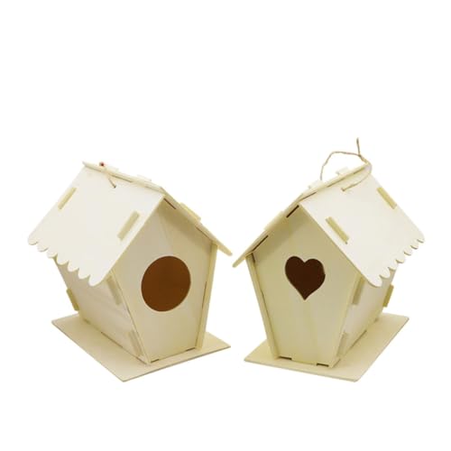 ERINGOGO 2 Stück Praktisches Teiliges Holz Vogelhaus zum Basteln Miniatur Nistplatz Dekoration für Garten und Zuhause DIY Herz und Rundform Holzornament für Natürliche Vogelbeobachtung ERINGOGO 2 Stück Praktisches Teiliges Holz Vogelhaus zum Basteln Miniatur Nistplatz Dekoration für Garten und Zuhause DIY Herz und Rundform Holzornament für Natürliche Vogelbeobachtung von ERINGOGO