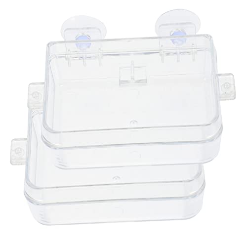 ERINGOGO 2 Stück Reptilien Futterschalen Transparente Futter und Wassernäpfe für Reptilien Flucht Sichere Futterboxen für Eidechsen Einfache Installation mit Saugnäpfen Kompakte für von ERINGOGO