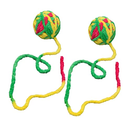 ERINGOGO 2 Stück Spielzeugkugeln mit Zähnen Mahlen Haustier Katzenspielzeug Kauen Teaser Spielzeugkatze Kauball Interaktives Reinigungszahnspielzeug Zufällige Farbe von ERINGOGO