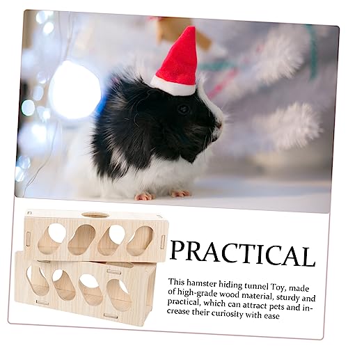 ERINGOGO 2 Stück Teiliges Hamster Tunnel aus Holz Glatte Oberfläche Robust und Verschleißfest Multifunktionales Versteck für Kleintiere Wie Meerschweinchen Rennmäuse und Igel Platzsparend von ERINGOGO