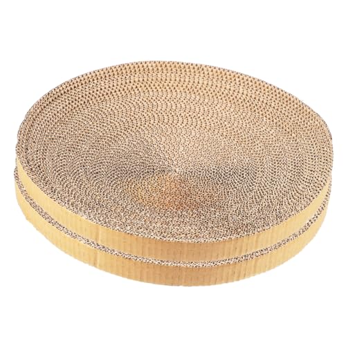 ERINGOGO 2 Stück Teiliges Katzenkratzpad aus Recycelter Wellpappe Verschleißfestes Ersatz Kratzbrett für Katzen Rundes Austauschbares Kratzboard Geeignet für Katzenzimmer und Kätzchen von ERINGOGO