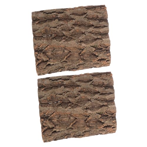 ERINGOGO 2 Stück Teiliges Korkrinden Terrarium Backdrop Natürlich Texturiert Kletterfreundliche Reptilien Habitat Dekoration für Gecko Chamäleon Schildkröte Vielseitig für Aquarium und von ERINGOGO