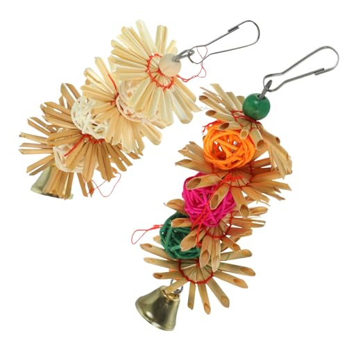 ERINGOGO 2 Stück Teiliges Papageien Kauspielzeug aus Natürlichem Rattan Buntes Hänge für Wellensittiche Nymphensittiche und Kleine Vögel Langlebiger Käfig Schmuck zur Zufällige Farbe ERINGOGO 2 Stück Teiliges Papageien Kauspielzeug aus Natürlichem Rattan Buntes Hänge für Wellensittiche Nymphensittiche und Kleine Vögel Langlebiger Käfig Schmuck zur Zufällige Farbe von ERINGOGO