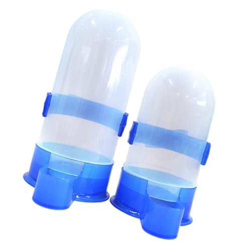 ERINGOGO 2 Stück Vogelfütterer Hühnerfutter Automatischer Vogelfutterspender Käfig Spender Für Wassernapf Für Hunde Kaninchen Vogelschüssel Vogeltrinkschale Wachtel Plastik Blue von ERINGOGO