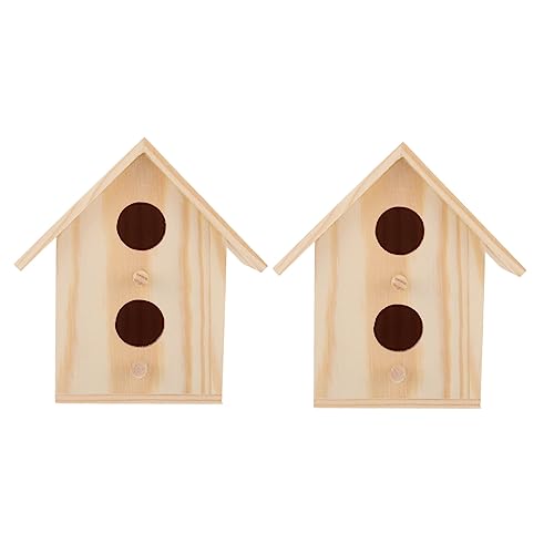 ERINGOGO 2 Stück Vogelnest aus Holz Papageiennest Vogelnisthäuser Nester Zucht groß vogelhaus Inkubationsfall Zubehör für Vogelkäfige Papageienhaus aus Holz hölzern von ERINGOGO