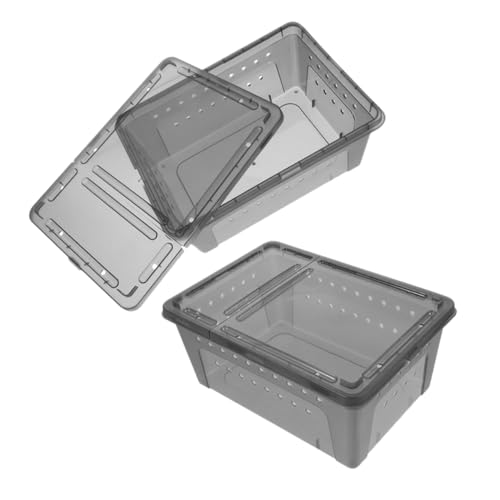 ERINGOGO 2 Teilige Box Für Spinnen Terrarium Luftbefeuchter Leopardennetz Käfigschale Pinzette Eidechsen Conditioner Schildkrötentank Reptilien Terrarium Schlangen Auto von ERINGOGO