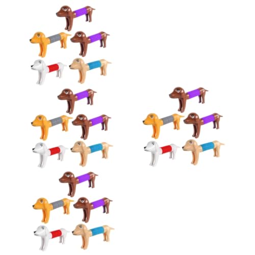 ERINGOGO 20 STK Stressabbauendes Hundespielzeug Spielzeuge Gastgeschenke lustiges Stretch-Spielzeug Röhrenspielzeug Pop-Tube-Spielzeug mit Tierdesign Hündchen Kordelzug Plastik von ERINGOGO