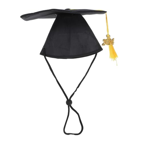 ERINGOGO Pet Graduation Cap Dekorativer Abschluss Hut Für Hunde Und Katzen Mit Flügelanhänger Für Abschlussfeiern Und Fotoshootings Für Kleine Tiere Wie Katzen Mäuse Und Igel von ERINGOGO