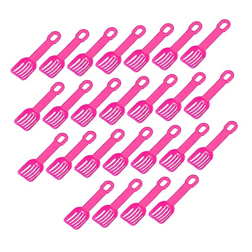 ERINGOGO 25 Stück Haustier Sandschaufel Zubehör zur Müllreinigung Schaufeln für Katzenstreu Katzenstreuschaufel, feines Sieben Poop Scooper katzenstreu Müllschaufel STK Rosy von ERINGOGO
