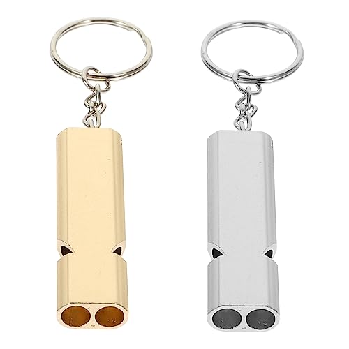 ERINGOGO 2Stücke Aluminiumlegierung Vogelpfeife Trainingspfeife Mit Schlüsselring Für Papageien Und Andere Sicher Reinigen Für Outdoor Aktivitäten von ERINGOGO