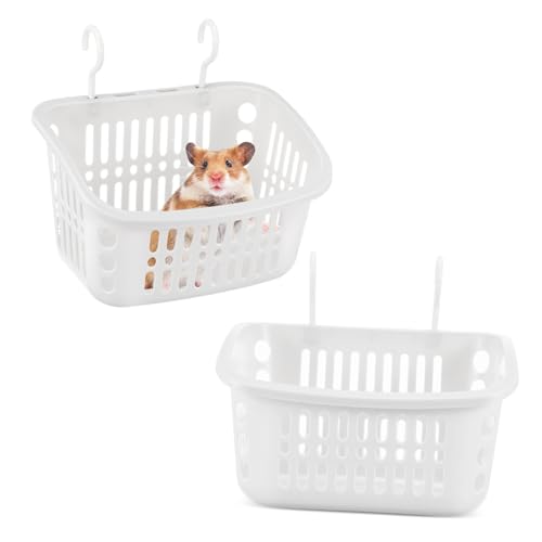ERINGOGO 2Stücke Hamster Hängende Körbe Große Rechteckige Aufbewahrungskörbe Für Kleine Chinchilla Hängematte Für Haustiere Weiße Für Hamster Und Ratten von ERINGOGO