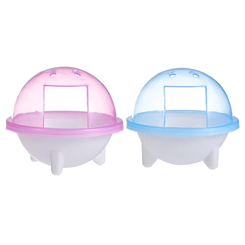 ERINGOGO 2Stücke Hamster Plastikbadewanne Mit Toilette Tierbedarf Für Hamster Atmungsaktives Kunststoffbad Für Kleintiere Badezimmer Und Kleintier von ERINGOGO