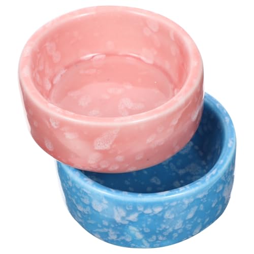 ERINGOGO Keramik Hamsternapf Für Meerschweinchen Hamster Wassernapf Und Futternapf Langlebig rutschfest Leicht Zu Reinigen 2 Stück Kleine Keramikschalen Für Kleintiere von ERINGOGO