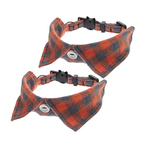 ERINGOGO 2stücke Verstellbares Katzencollar Mit Glocke Und Schleife Sicherheits- Für Und Kätzchen Für Tägliches Tragen Und Besondere Anlässe Orange Karomuster von ERINGOGO