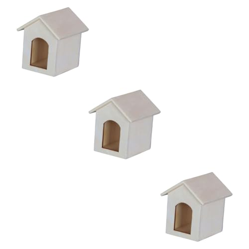 ERINGOGO 3 STK Zwinger-Modell vogelhäuschen aus Holz selber Machen Miniaturdekoration vogelhaus Möbel Miniatur-Häuser-Schmuck Modell hundehütte Holz Puppenhaus schmücken von ERINGOGO