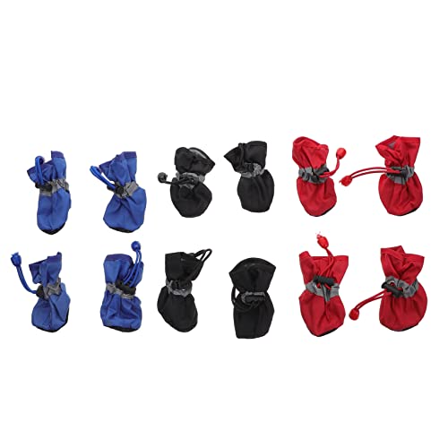 ERINGOGO 3 Sätze Hunderegenstiefel Set aus wasserdichte Isolierte und rutschfeste Hundeschuhe für Kleine und Mittelgroße Hunde für Regnerische Rot Schwarz und Blau ERINGOGO 3 Sätze Hunderegenstiefel Set aus wasserdichte Isolierte und rutschfeste Hundeschuhe für Kleine und Mittelgroße Hunde für Regnerische Rot Schwarz und Blau von ERINGOGO