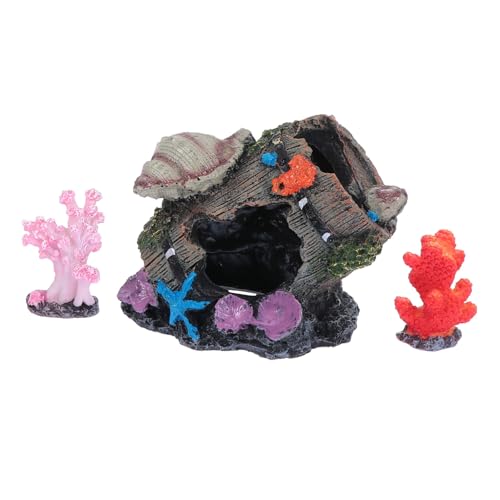 ERINGOGO 3 Stück Aquarium Landschaftsbau Höhle für Aquarium Aquariumhöhlen Aquarium verstecken Aquarium Versteckhöhle Höhlenfischtankdekoration Fischtankhöhlen Harz von ERINGOGO
