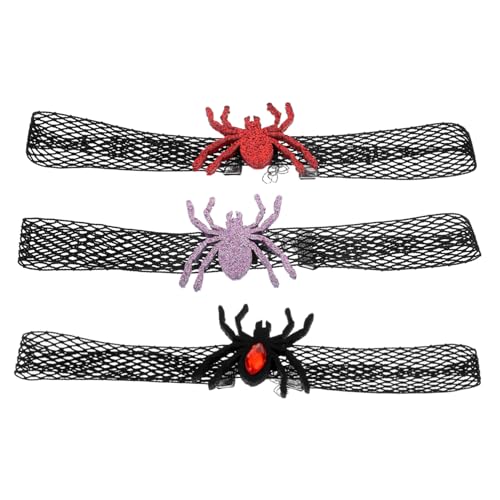 ERINGOGO 3 Stück Halloween Haustierhalsband Katze Halloween Kostüm Katzennetzhalsbänder Kostümzubehör Für Katzen Halloween Katzenhalsdekor Süßes Katzenhalsband Kleines Katzenhalsband von ERINGOGO
