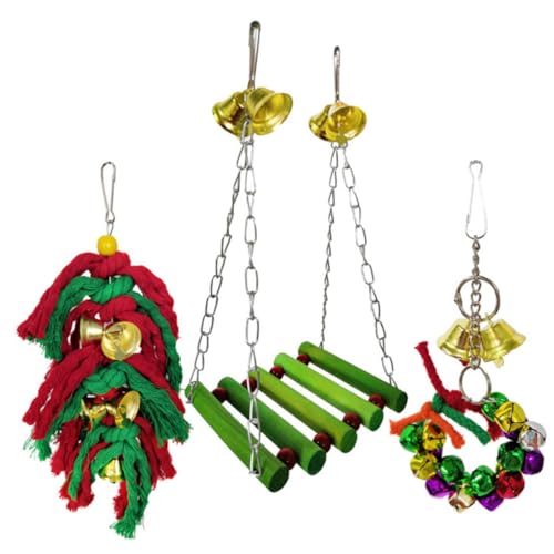 ERINGOGO 3 Stück Weihnachtsvogelkäfigdekoration Papageienglockenspielzeug Vogelkäfig Papagei Anhänger Vögel schaukeln Papagei hängende Spielzeuge hölzern ERINGOGO 3 Stück Weihnachtsvogelkäfigdekoration Papageienglockenspielzeug Vogelkäfig Papagei Anhänger Vögel schaukeln Papagei hängende Spielzeuge hölzern von ERINGOGO