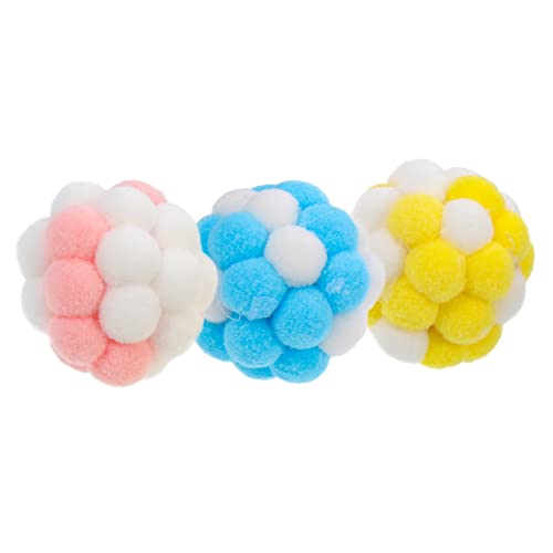 ERINGOGO 3 Stück -ballnetzspielzeugspiele Spielzeugbälle Für Katzen Katzenspielzeug Glocke Drinnen Für Katzenbälle Selbst Interaktive Katze Plüsch Colorful von ERINGOGO
