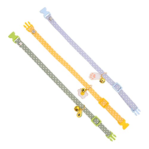 ERINGOGO 3 Teiliges Katzenhalsband Reflektierendes Katzen Und Kätzchenzubehör Für Katzen Katzen Beruhigungshalsband Rosa Mit Katzenanhänger Glöckchen Für Den Innenbereich Für von ERINGOGO
