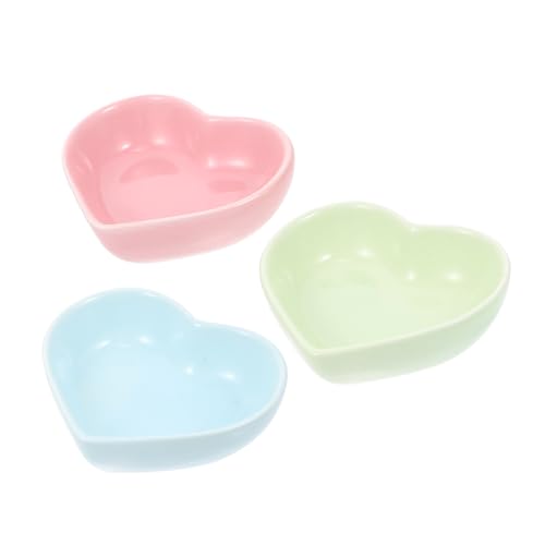 ERINGOGO 3Stücke Hamster Futterschalen Herzform Keramische Futter Und Wasserschalen Für Kleine Haustiere Waschbare Fütterungsnäpfe Und Haustierzubehör von ERINGOGO