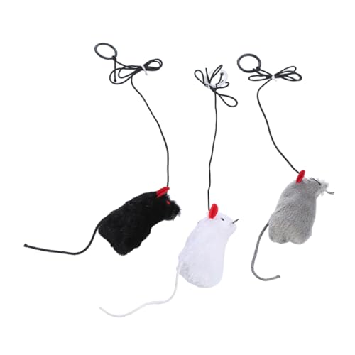ERINGOGO 3stücke Katzenspielzeug Mit Lauten Für Zuhause Interaktives Spielzeug Mit Pull Ring Maus Form Katzenspielzeug Zum Necken Für Lange Nutzungsdauer von ERINGOGO