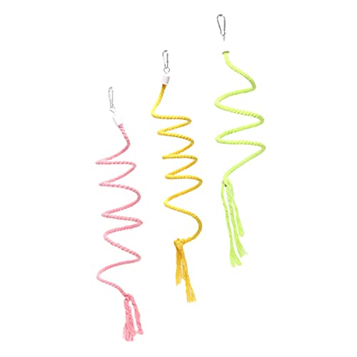 ERINGOGO 3Stücke Papageien Kletterseil Bissfestes Für Sittiche Conures Und Nymphensittiche Farbige Kletterseile Für Käfig Schaukeln Und Spielspaß von ERINGOGO