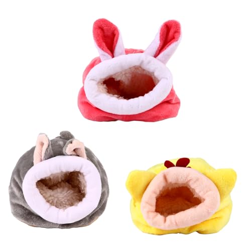 ERINGOGO Warmes Hamsterbett 3 Stück Igel Winter Nest Kuscheliges Haustierbett für Kleintiere Geeignet für Hamster Chinchilla und Mäuse mit Kreativem Design und Gemütlichem Rückzugsort von ERINGOGO