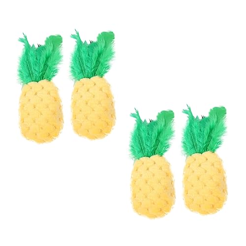 ERINGOGO 4 Stück Ananas -Plüschspielzeug drinnen Kätzchen Katzenminze für Wohnungskatzen Katzen Kauspielzeug für Hauskatzen Maiswolle Yellow ERINGOGO 4 Stück Ananas -Plüschspielzeug drinnen Kätzchen Katzenminze für Wohnungskatzen Katzen Kauspielzeug für Hauskatzen Maiswolle Yellow von ERINGOGO
