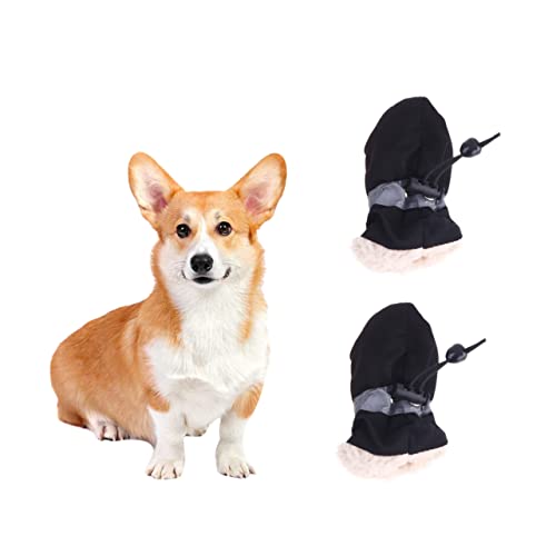 ERINGOGO 4 Stück Anti-Schlupf-Haustierschuhabdeckung hundeschuhe Dog Shoes Pfotenschutz für Haustierstiefel Stiefel für Hunde Welpenstiefel Schuhe für Hunde Hundestiefel Black von ERINGOGO