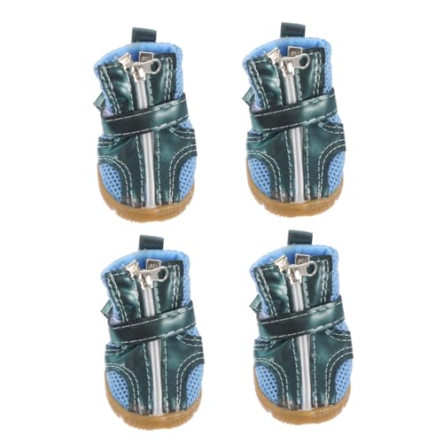 ERINGOGO 4 Stück Anti-Schlupf-Rindfleisch-Sehnen-Sohle-Hundeschuhe Hundestiefel für kleine Hunde Pfotenschuhe für Welpen Welpenstiefel Welpen warme Schuhe Pu Blue ERINGOGO 4 Stück Anti-Schlupf-Rindfleisch-Sehnen-Sohle-Hundeschuhe Hundestiefel für kleine Hunde Pfotenschuhe für Welpen Welpenstiefel Welpen warme Schuhe Pu Blue von ERINGOGO