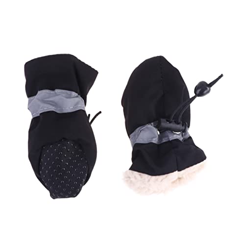 ERINGOGO 4 Stück Anti-schlupf-haustierschuhabdeckung Hundestiefel Für Den Winter Hundeschuhe Mittelgroße Hunde Stiefel Für Hunde Pfote Sohlenschutz Warme Schneehaustierstiefel Black von ERINGOGO