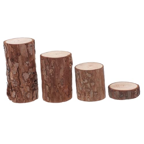 ERINGOGO 4stücke Miniatur Holzstümpfe Für Hamsterkäfig Platzsparendes Design DIY-baumstumpfprojekte Aus Geeignet Für Haus Und Garten Hamsterzubehör Künstliche Dekoration von ERINGOGO