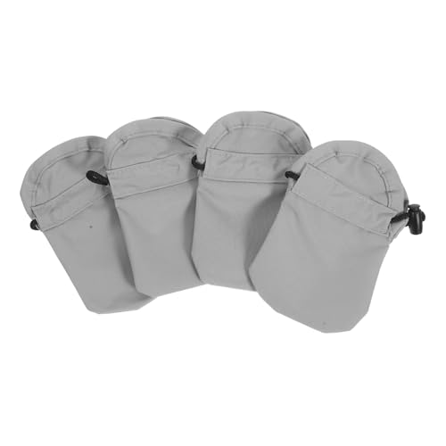 ERINGOGO 4 Stück Haustierschuhe Hundestiefel Hundefüße Bedeckt Hundeschuhe Welpenstiefel Kleine Hundebereich Kratzfeste Katzenfußschuhe Kätzchenschuhe Light Grey Nylon von ERINGOGO