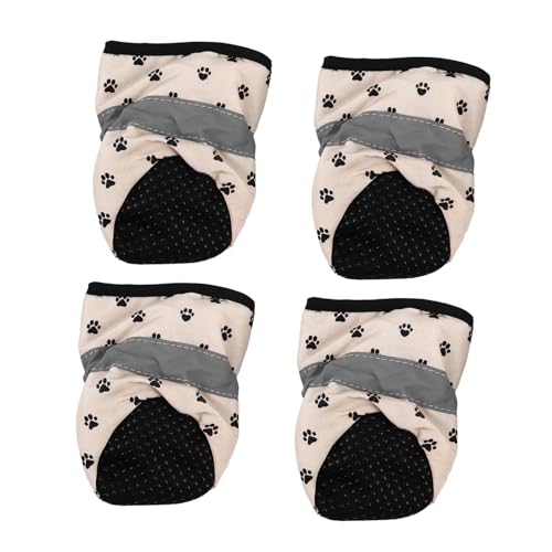 ERINGOGO 4 Stück Haustierschuhe Pfoten Kleine Hundeschuhe Hundepfotenschutz Hundestiefel Welpenschuhe Welpenstiefel Tierbedarf Pfotenschutz Für Hunde Hundestiefel Welpenstiefel Stoff Gelb von ERINGOGO