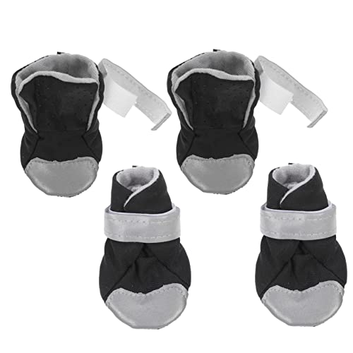 ERINGOGO 4 Stück Hundeschuhe Welpen Winterschuhe Hundestiefel Für Kaltes Wetter rutschfeste Hundestiefel Hundepfoten Hundesocken Pfotenschutz Reflektierende Hundeschuhe von ERINGOGO