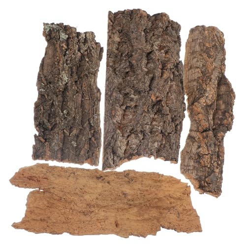 ERINGOGO 4 Stück Kletterplattform-Dekoration aus Baumrinde für Terrarien Schildkrötenversteck Geckos Aquarienbedarf Reptiliendekorationen für Terrarien Light Brown von ERINGOGO
