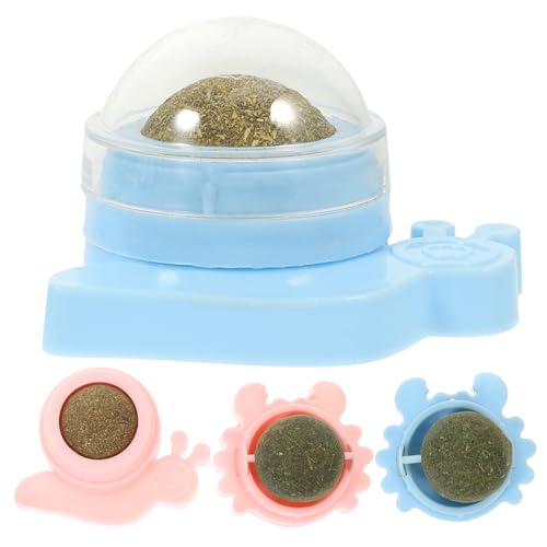 ERINGOGO 4stücke Katzenminze Bälle Interaktive Teething Spielzeuge Für Katzen Zahnpflege Und Spaß Rotierende Spielzeuge Für Drinnen Mit Designs Krabbe Und Schnecke von ERINGOGO
