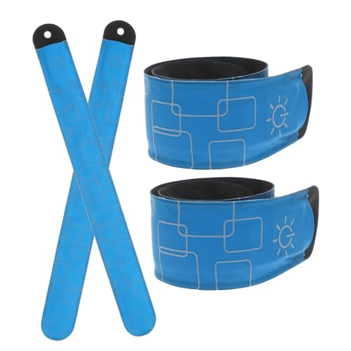 ERINGOGO 4 Stück Led-Pferde-knöchelriemen Kinderwagenbeleuchtung Für Nächtliche Perückenarmband Mit Guter Sichtbarkeit Reflektorgürtel Led-Slap-armbänder Mode Stoff Sky-Blue von ERINGOGO