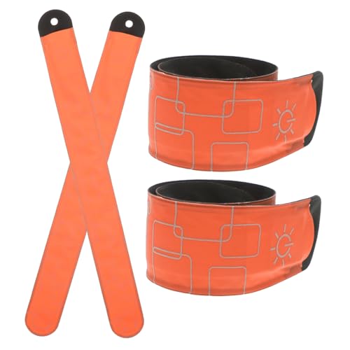 ERINGOGO 4 Stück Led-Pferde-knöchelriemen Sicherheits-hosenträger Reflektierend Reflektierende Riemen Zum Gehen Handgelenkband Für Männer Led-Armband Läuft Läufer Leicht Mode Orange Stoff von ERINGOGO