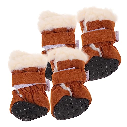 ERINGOGO 4 Stück Teiliges Hundeschuhe mit Fleecefutter rutschfeste Pfotenschützer für Schnee und EIS Atmungsaktive Warme Hundestiefel für Kleine und Mittlere Hunde Einfach Anzuziehen und ERINGOGO 4 Stück Teiliges Hundeschuhe mit Fleecefutter rutschfeste Pfotenschützer für Schnee und EIS Atmungsaktive Warme Hundestiefel für Kleine und Mittlere Hunde Einfach Anzuziehen und von ERINGOGO